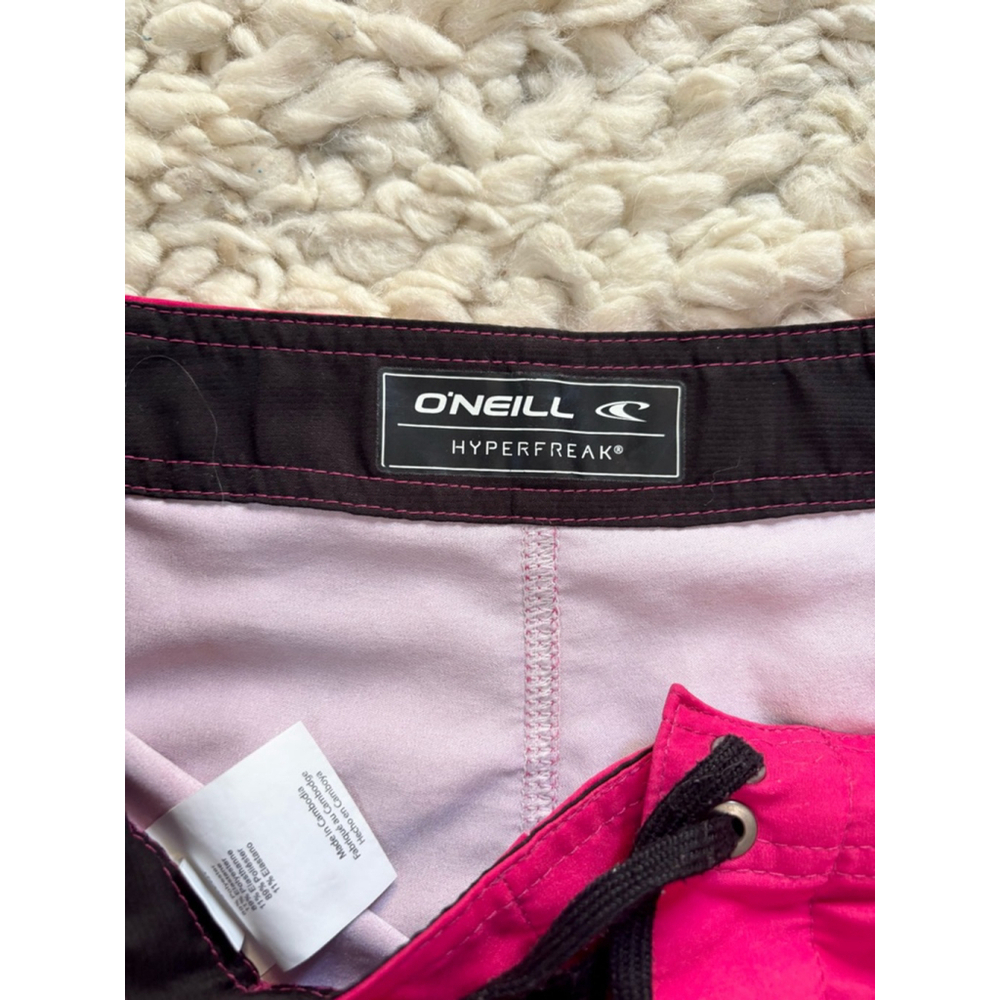 Boys O'Neill Hyperfreak Board Shorts Size 27 Pink Blue Swim Trunks - Picture 3 of 9